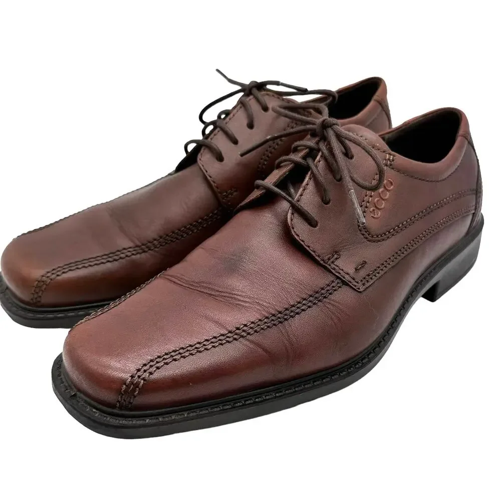 ECCO Men's Sz: 42 / US 8/8.5 Leather Brown Shock Point Lace Up